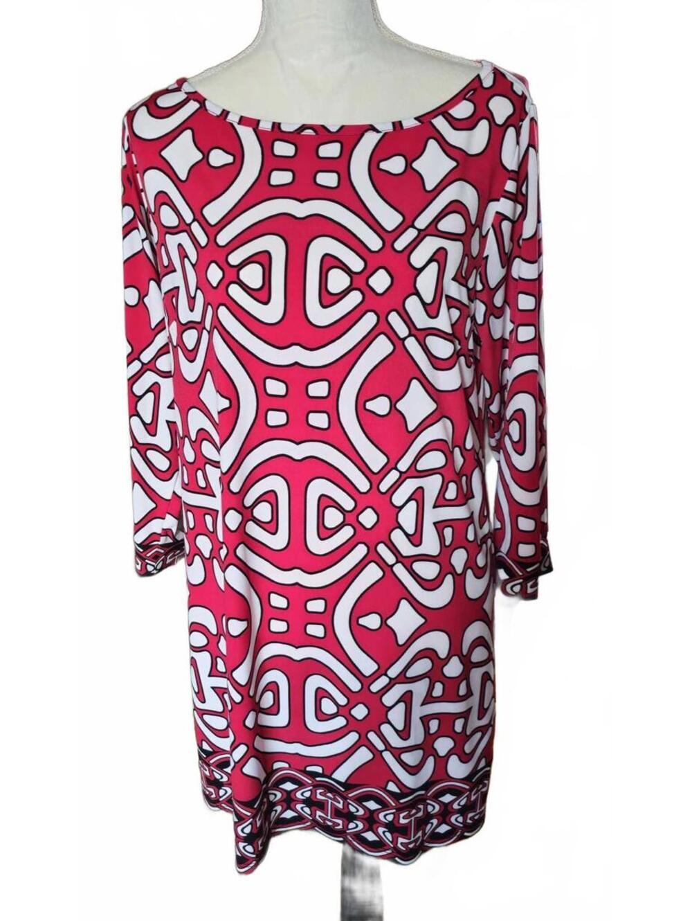 LAUNDRY BY DESIGN Geometric Print Sheath Dress Size 10